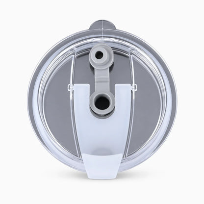 Couvercle isotherme 20oz posé sur tasse isolée, fonction anti-fuite