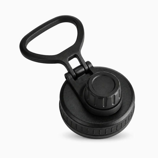 Bouchon gourde universel noir avec paille intégrée pour bouteille à large ouverture