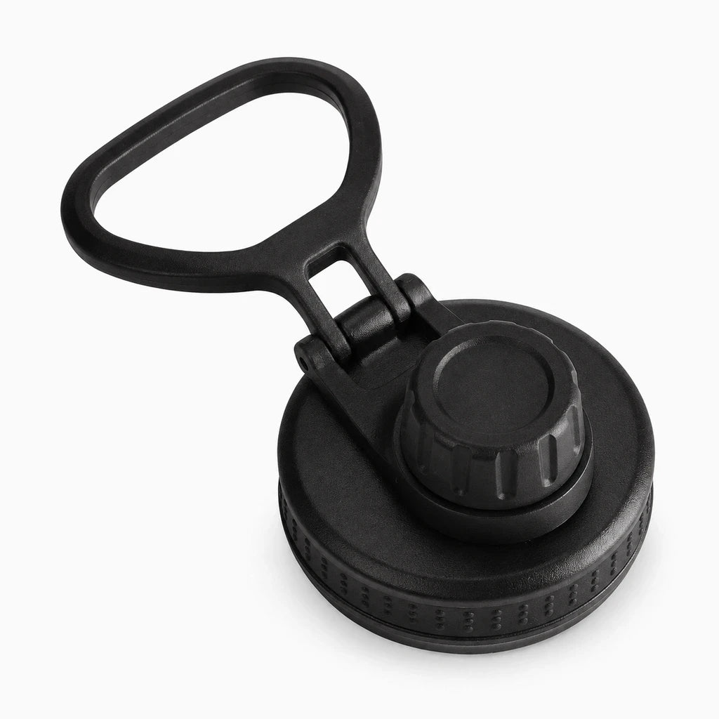 Bouchon gourde avec paille adaptable sur embouchure large, teinte noire