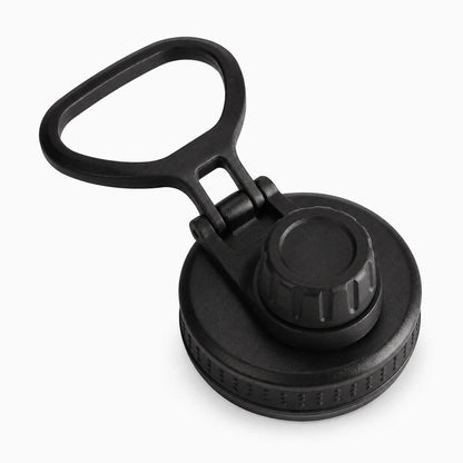 Bouchon gourde avec paille adaptable sur embouchure large, teinte noire