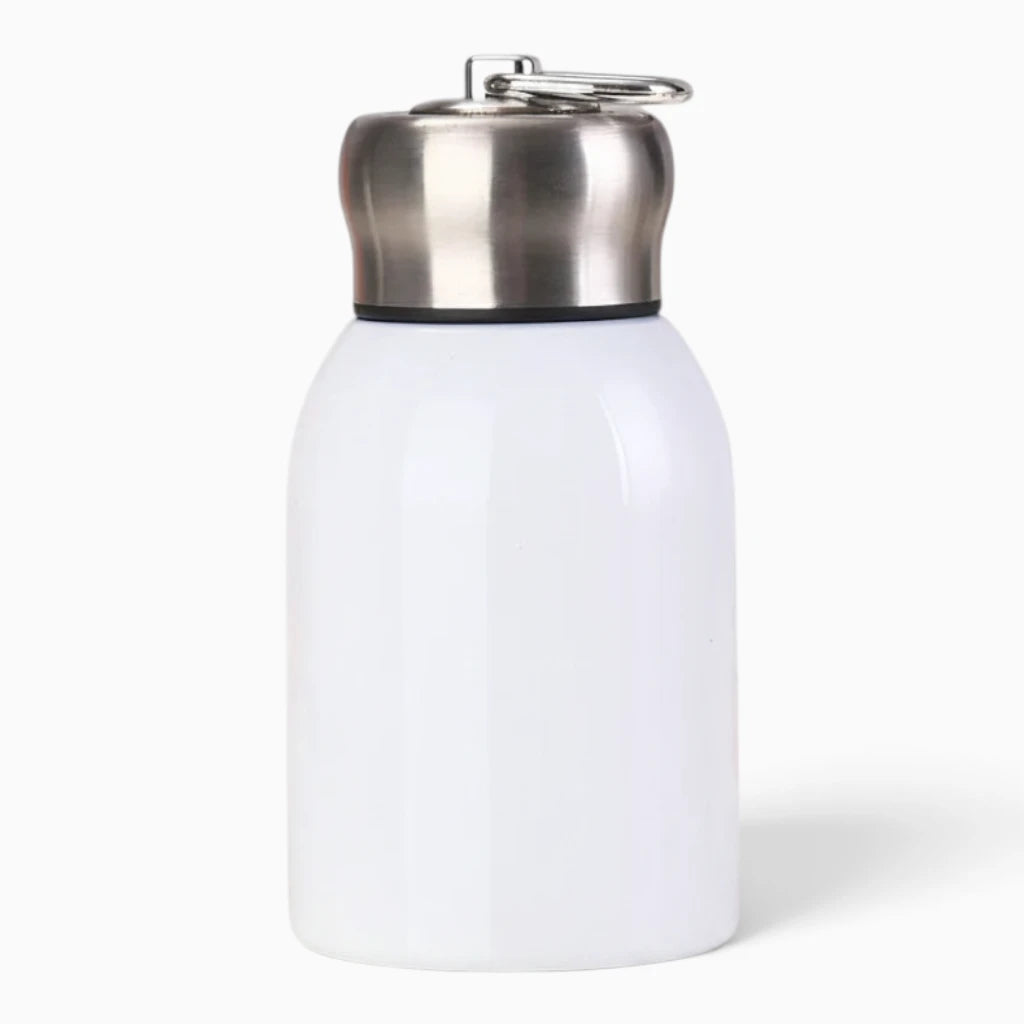 Mini bouteille isotherme inox, adaptée porte-gobelet voiture