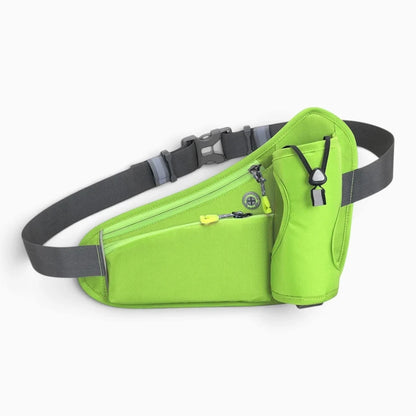 Ceinture porte bouteille gris clair avec détail de la sangle réglable