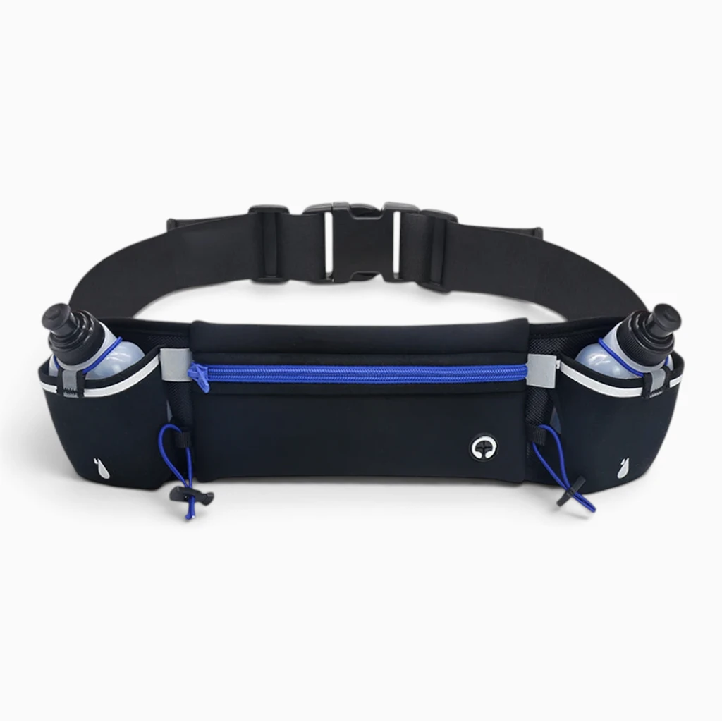 Ceinture pour gourde running avec poche principale, sangle ajustable réglable