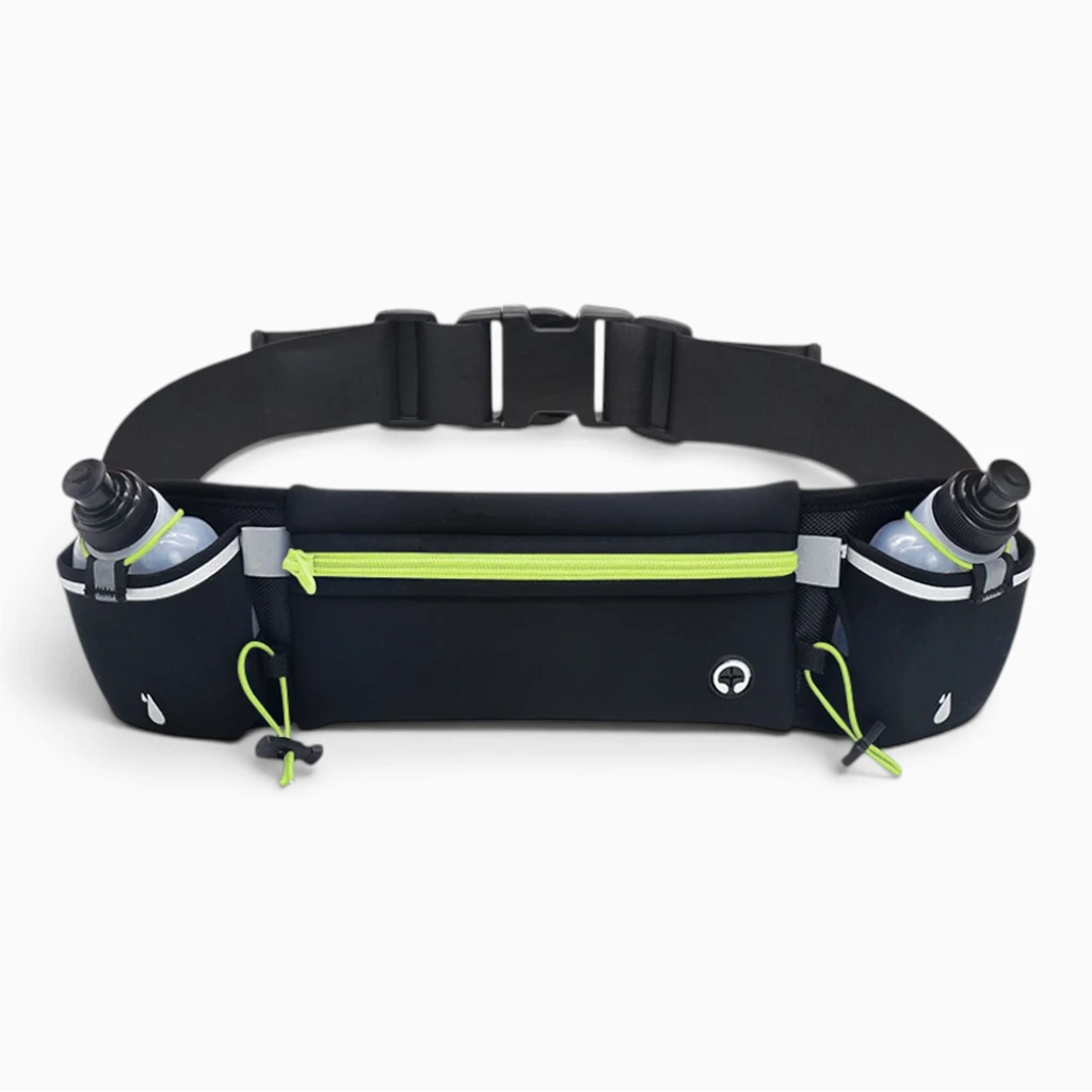 Ceinture running avec fixation stable pour randonnée et escalade, vue de face