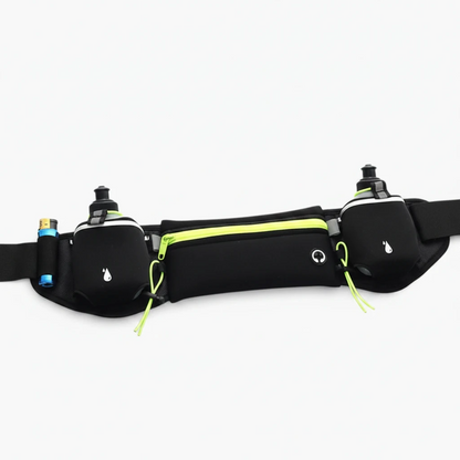 Ceinture pour gourde running avec maintien bouteille contre le dos, sans ballottement