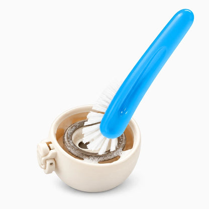 Goupillon gourde bleu nettoyant un bouchon de gourde, poils nylon rigides