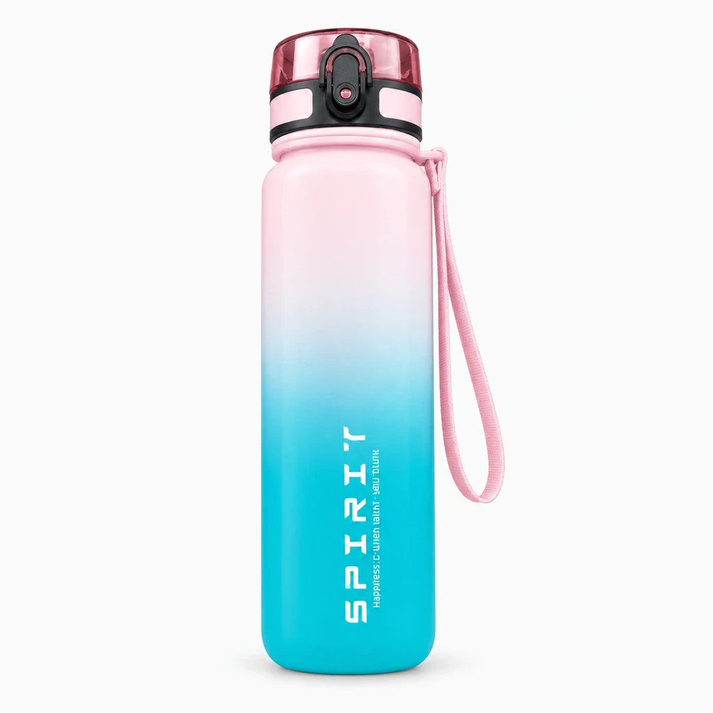 Gourde anti fuite compacte rose, idéale pour le sport et les déplacements