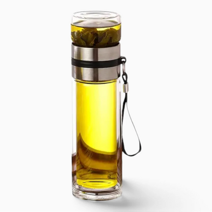 Accessoire portable pour infuser thé et herbes avec système de filtration séparé