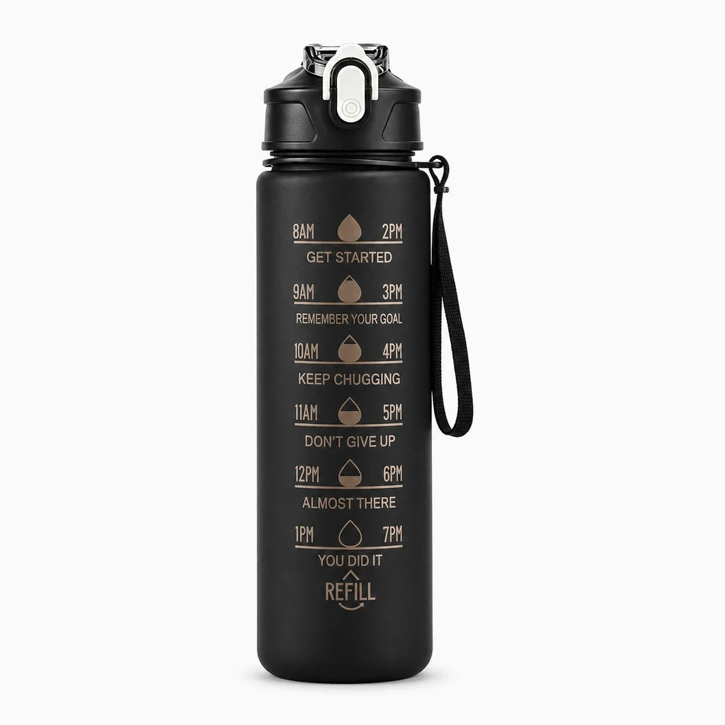 Gourde bouchon sport disponible en cinq coloris avec fermeture rapide anti-fuite