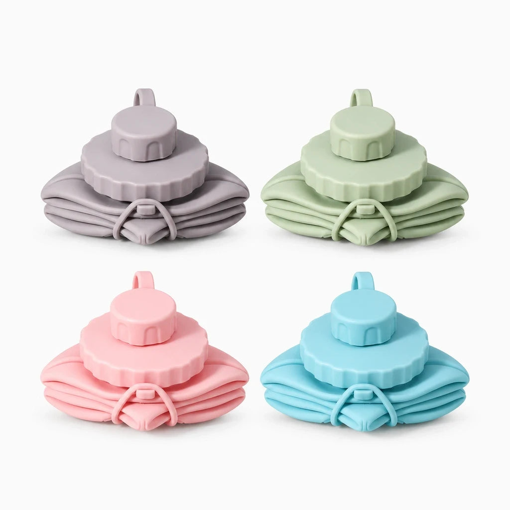 Bouteille pliable réutilisable silicone rose, matière résistante à la pression