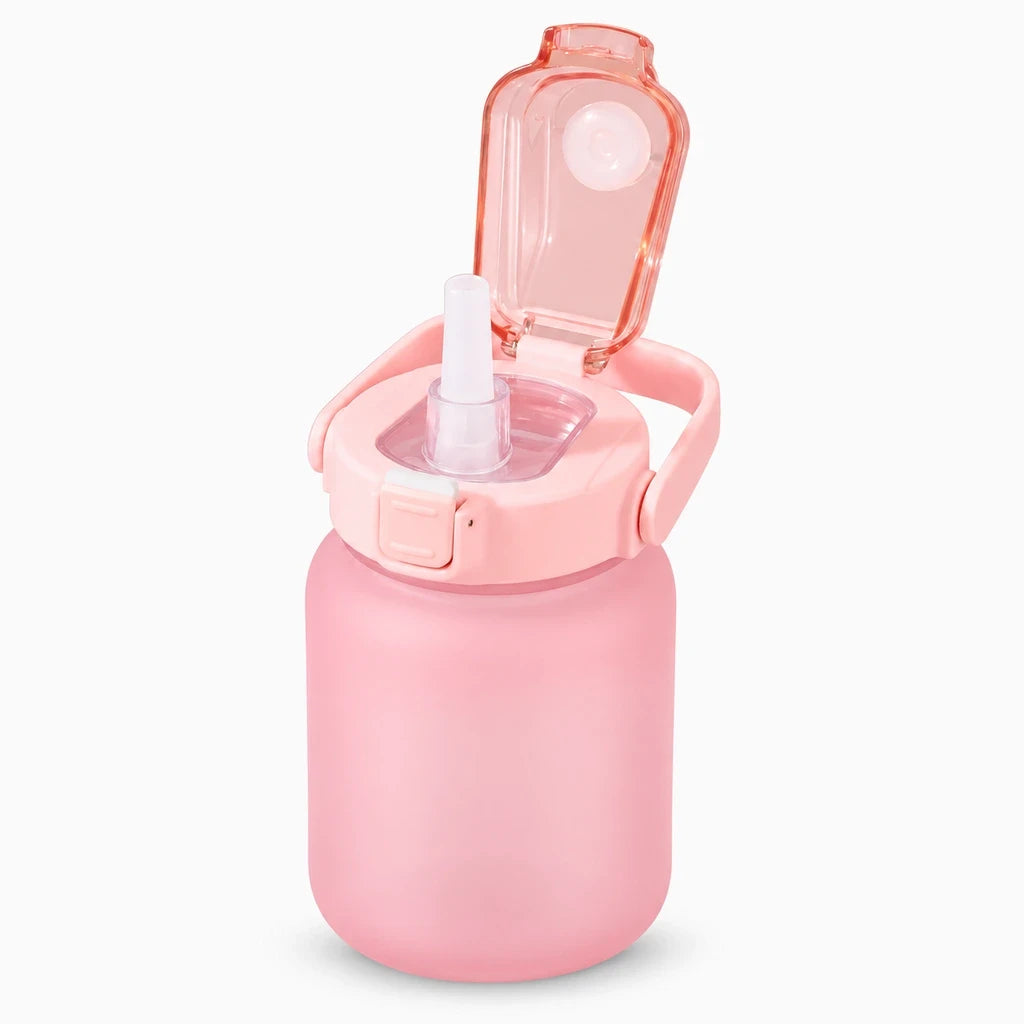 Bouteille hydratation 2 litres en plastique, bouchon vissable et corps cylindrique avec échelle de remplissage