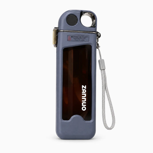 Gourde écologique 350 ml blanc pur avec couvercle verrouillable et graduation de niveau