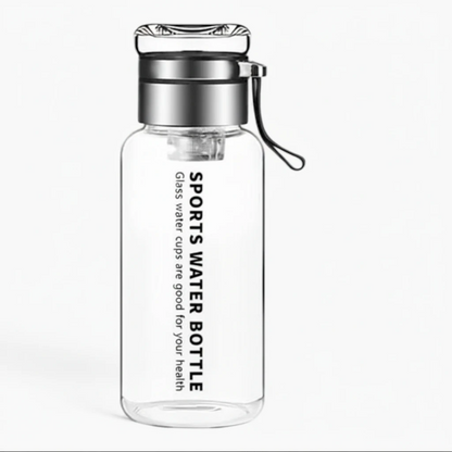 Gourde en verre 1l sans BPA, design neutre au goût idéal pour randonnée et activités