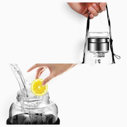Gourde 1l verre dotée d'une ouverture large pour remplissage et nettoyage faciles