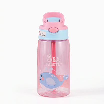 Contenant en verre avec poignée ergonomique pour petites mains et paille amovible