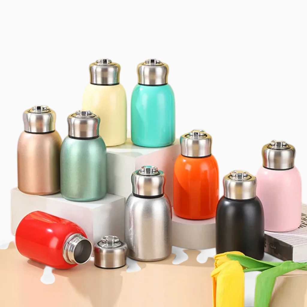 Bouteille isolante 300 ml format mini-tasse avec anneau métallique