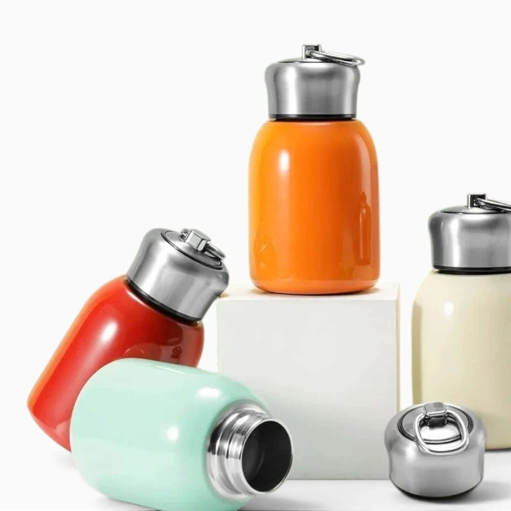 Gourde thermos femme ultracompacte en acier inoxydable robuste