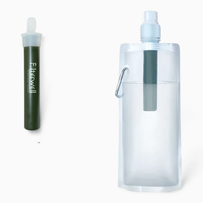 Système de filtration portable pour gourde randonnée lors de sorties nature
