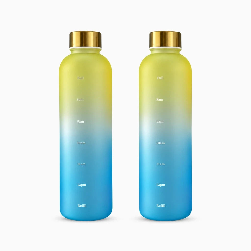 Gourde hydratation couleur noir avec graduations détaillées et construction plastique durable sans fuite