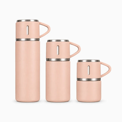 Gourde flasque 500 ml en acier inoxydable bleu, design compact pour sac à main
