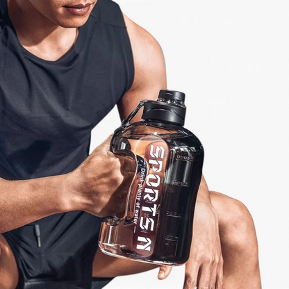 Bouteille réutilisable XXL avec large ouverture, idéale pour sport et camping