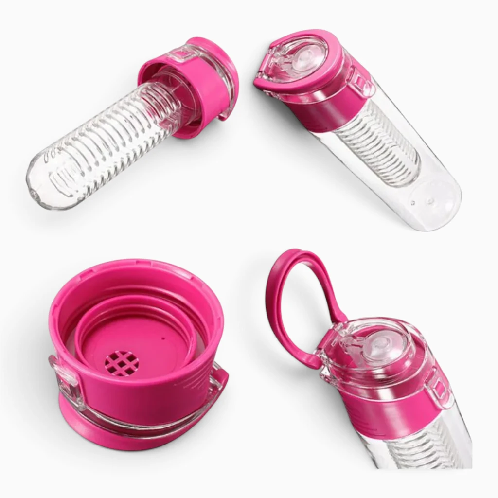 Bouteille réutilisable pour infusions fruitées, légère et compacte pour sac sport