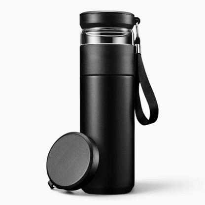 Gourde infuseur thé 500 ml en acier inoxydable avec poignée de transport