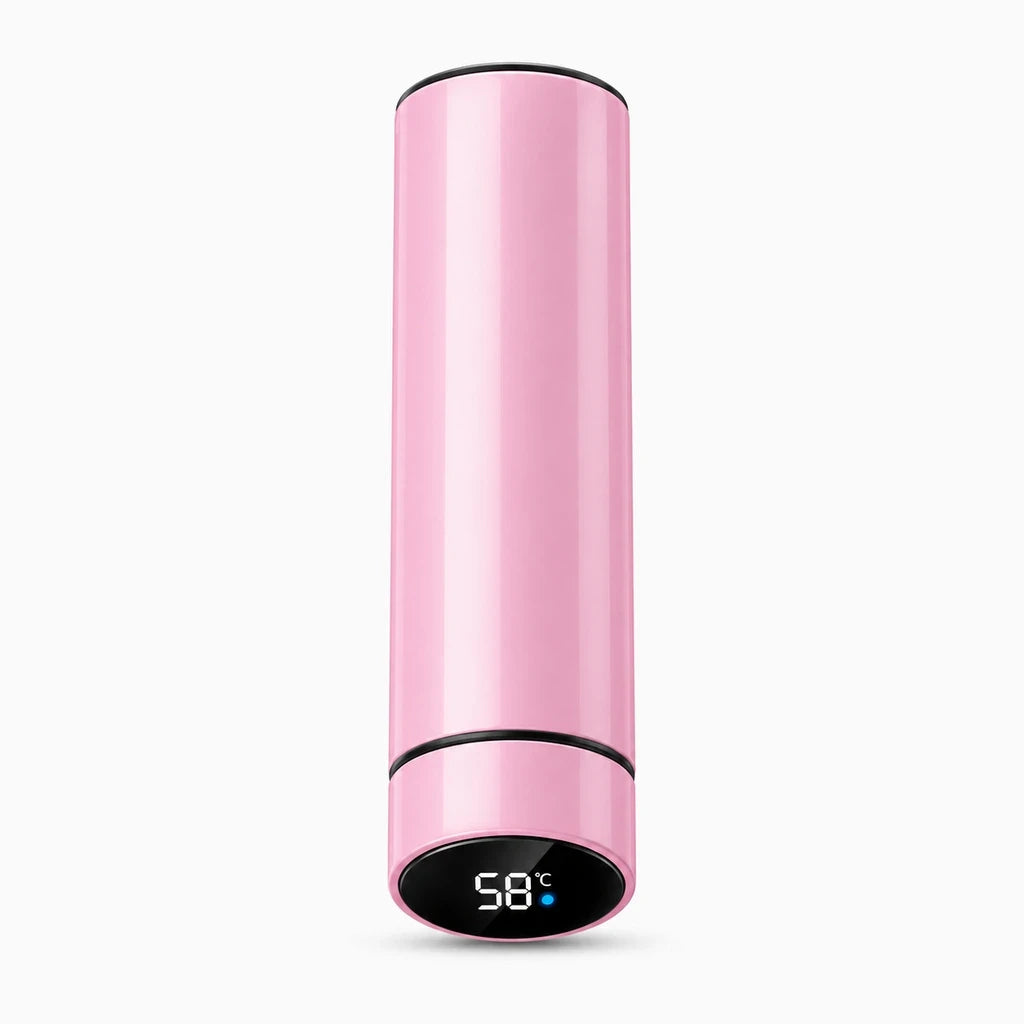 Gourde isotherme disponible en cinq coloris: noir, rouge, argenté, rose et blanc
