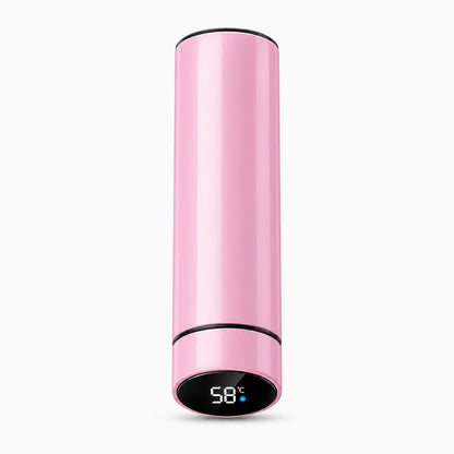 Gourde isotherme disponible en cinq coloris: noir, rouge, argenté, rose et blanc