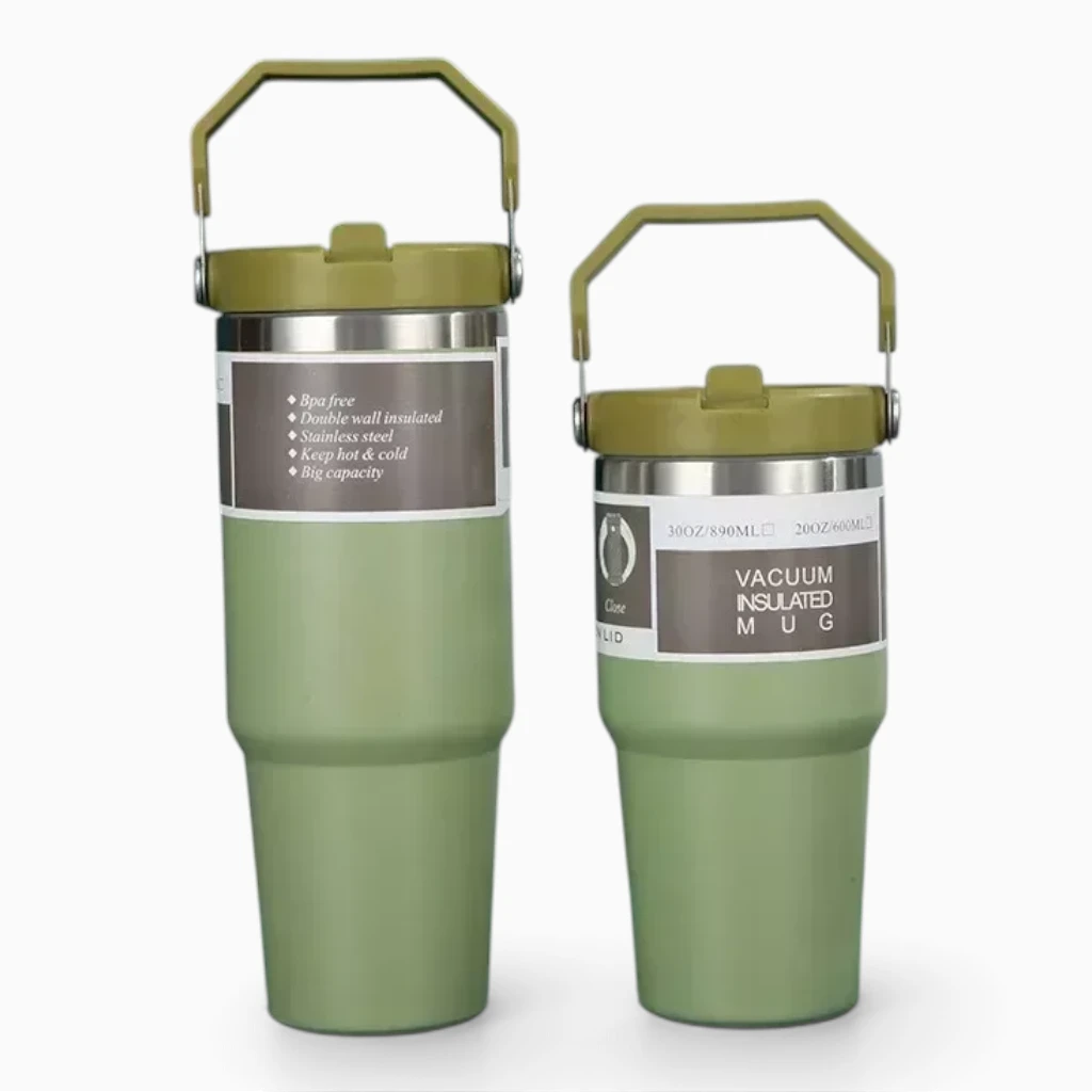 Gourde paille paroi acier inoxydable conservation température
