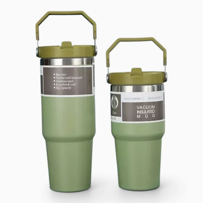 Gourde paille paroi acier inoxydable conservation température