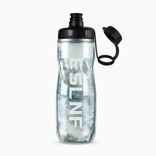 Gourde isotherme sport 610 ml en plastique PP5 avec paroi isolante, idéale pour le cyclisme