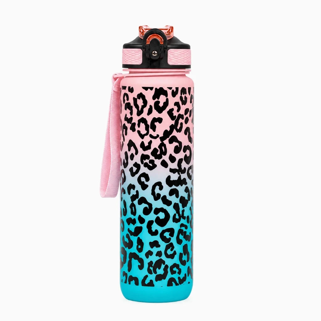 Bouteille sport gourde léopard bouchon anti-fuite fermé