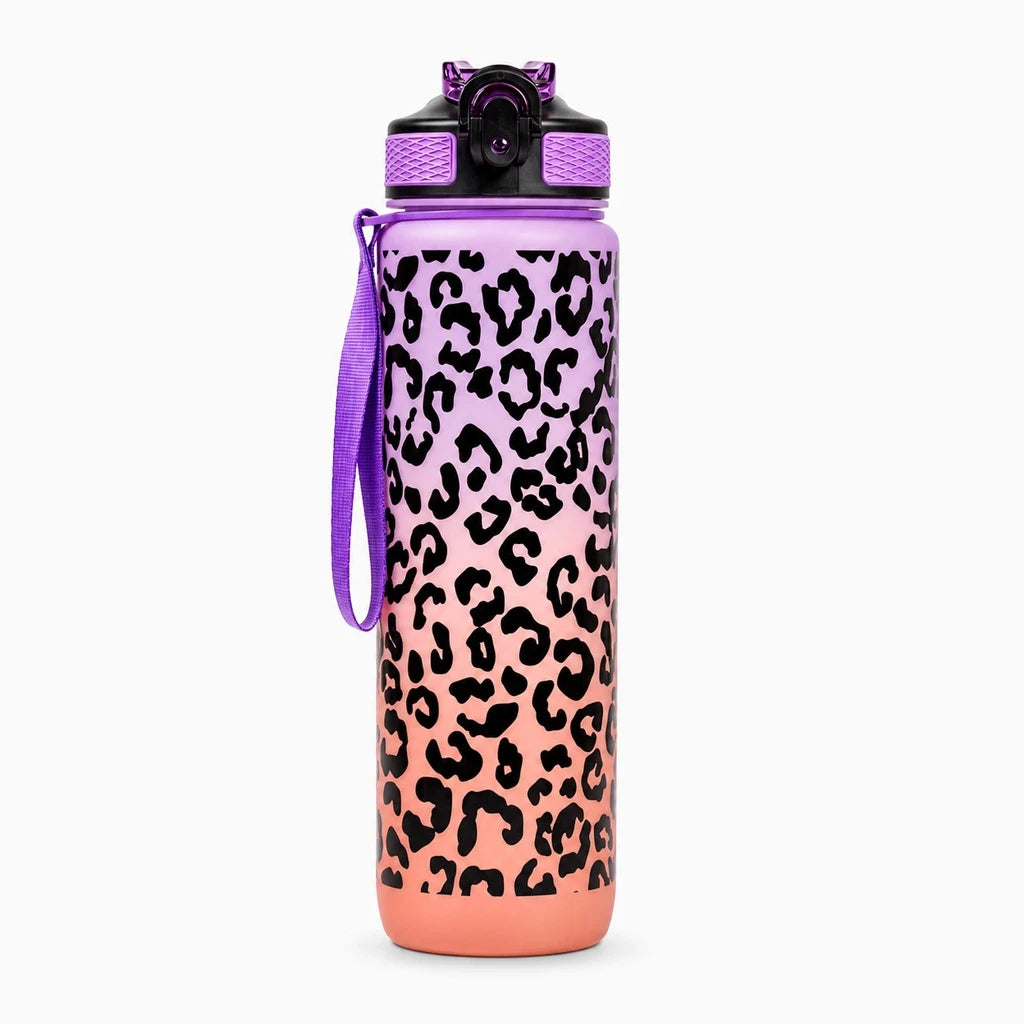 Gourde léopard légère en plastique pour activités sportives