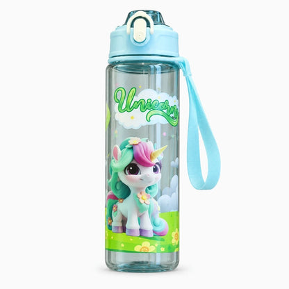 Gourde licorne à paroi transparente permettant de visualiser le niveau d'eau