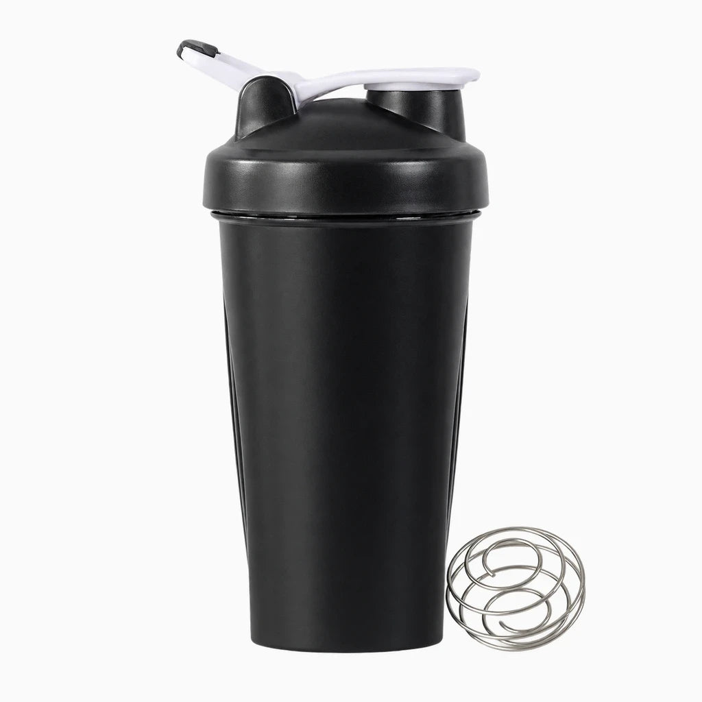 Bouteille shaker compact 20 oz noir uni idéale pour le sport et l'entraînement