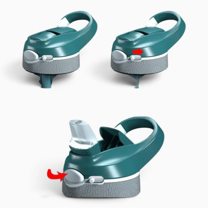 Gourde de rando légère et transparente avec paille, idéale pour les trajets et excursions