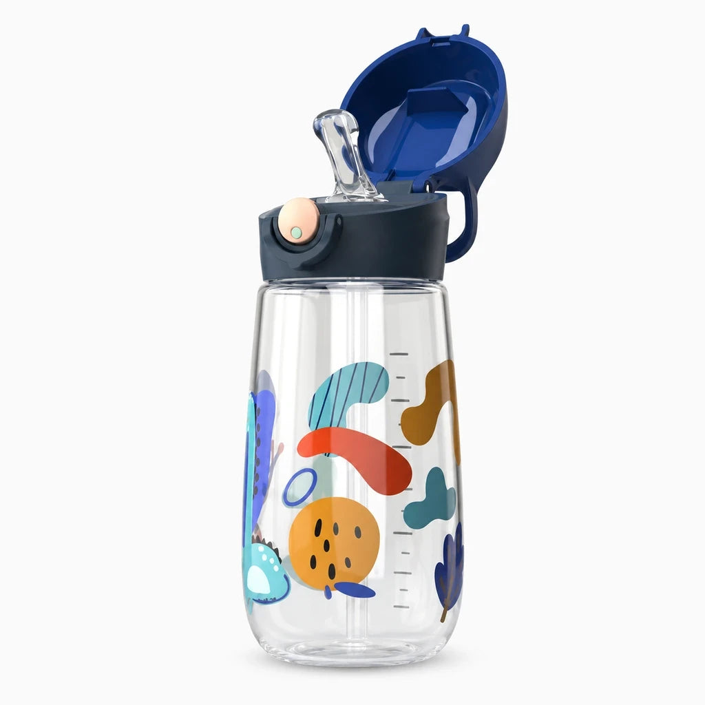 Gourde compact 450 ml avec paille intégrée, design ergonomique pour petites mains