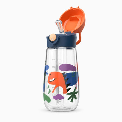 Gourde paille enfant rose vif, format léger et transportable pour sport et école