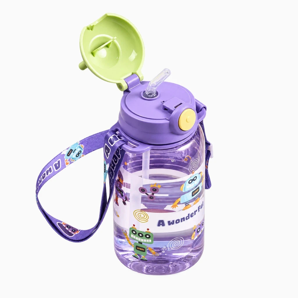 Bouteille réutilisable pour enfant 650 ml avec design ergonomique et bouchon étanche pour cartable