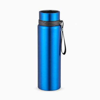 Gourde qui garde le froid bleu en inox, format 1 litre pour transport quotidien