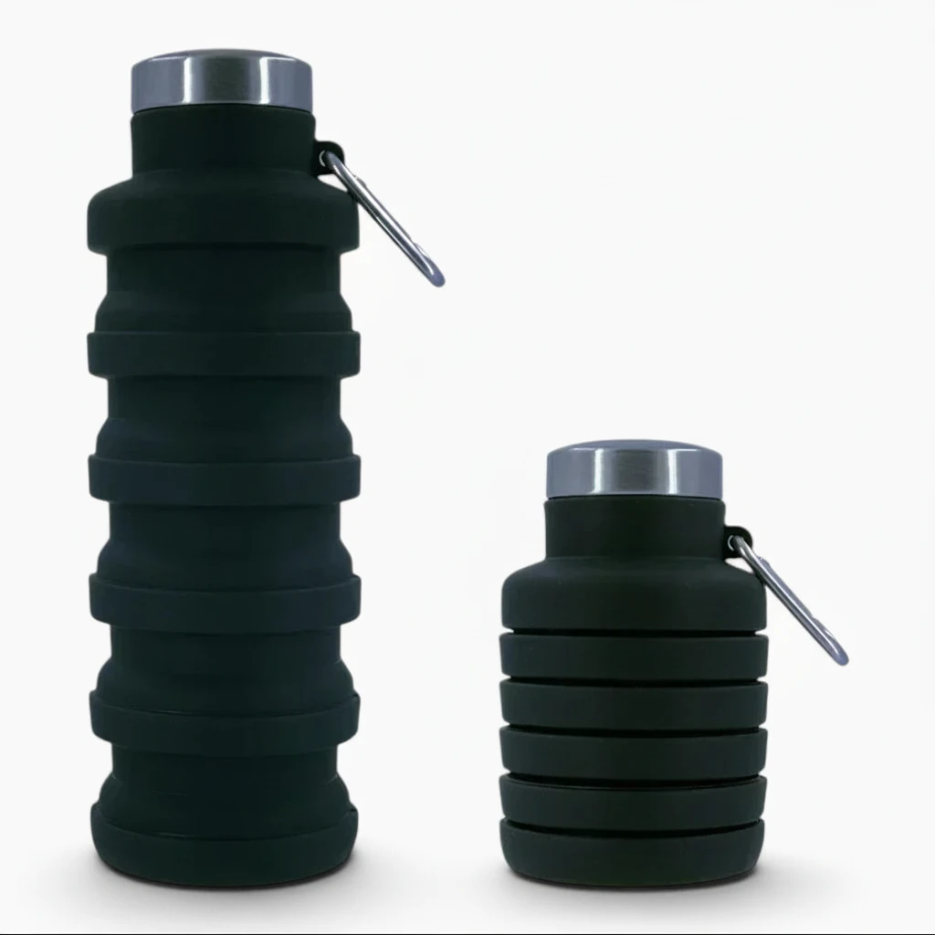Gourde pliable dans sa forme repliée minimale