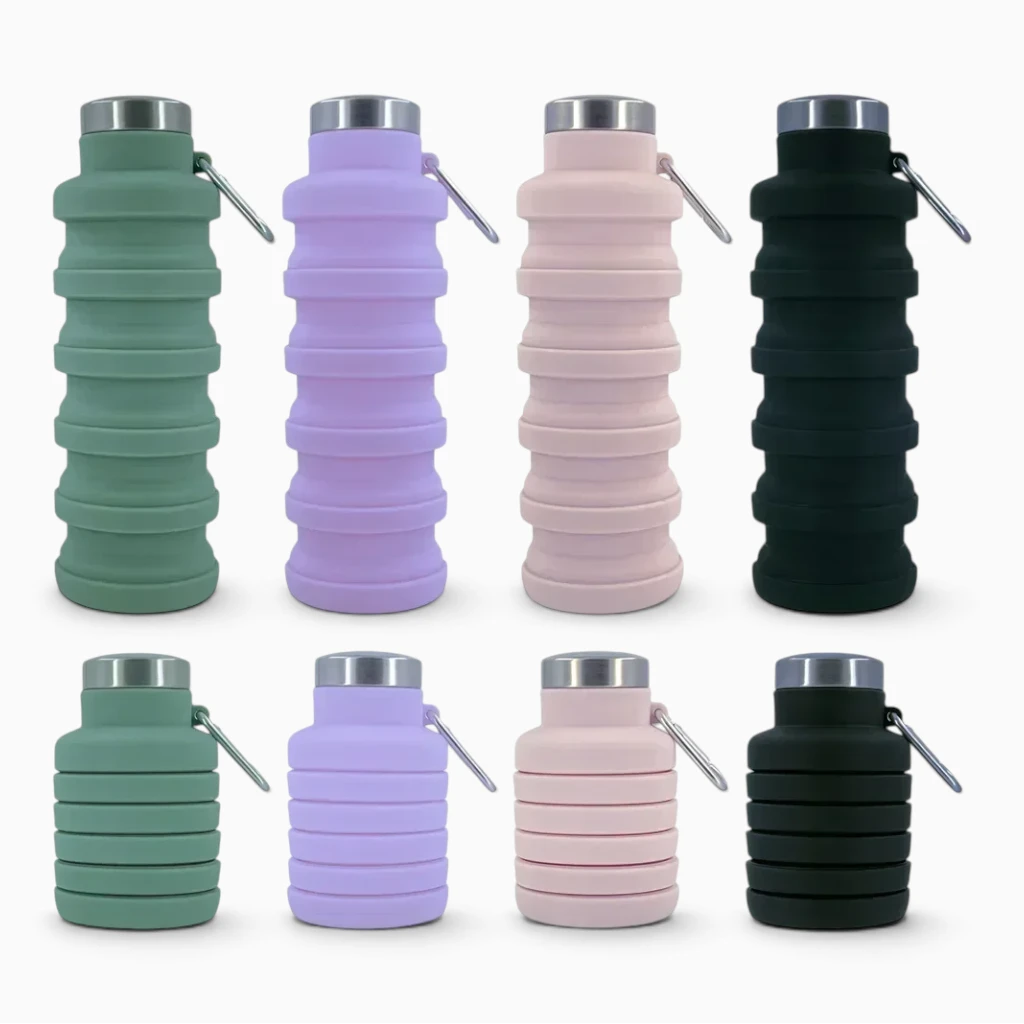 Bouteille réutilisable rétractable pour les sorties de plein air