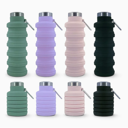 Bouteille réutilisable rétractable pour les sorties de plein air