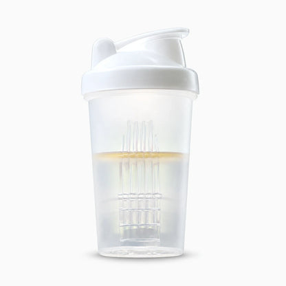 Shaker gourde rose pâle, vue de face avec fermeture hermétique