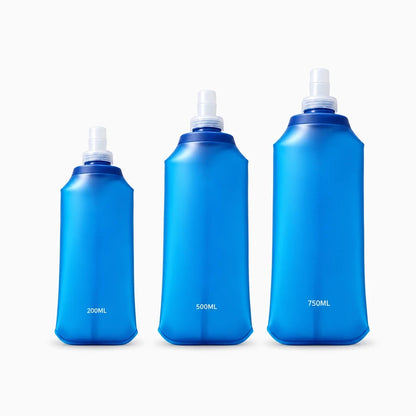 Bouteille pliable pour le running aplatie vide pour un rangement compact