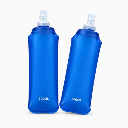 Gourde running souple légère avec bouchon accessible pour boire en effort