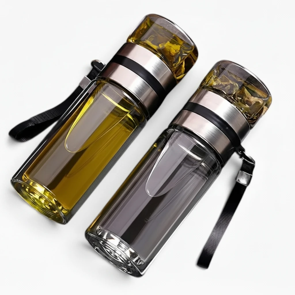 Bouteille infuseur thé verre borosilicate double isolation thermique