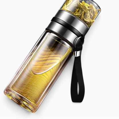 Thermos thé verre transparent double paroi compact voyage quotidien