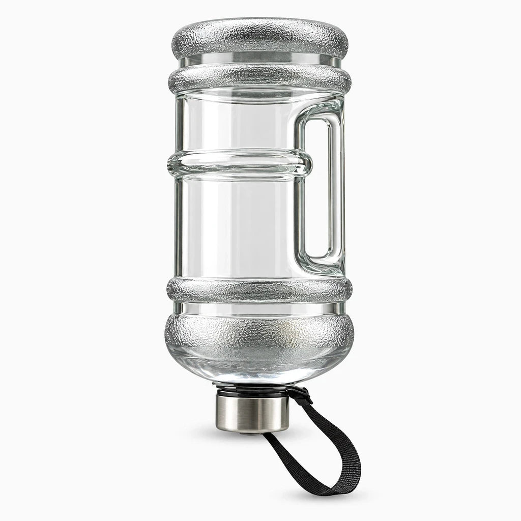 Bouteille d'hydratation 2 litres noir et transparent pour activités outdoor et trail